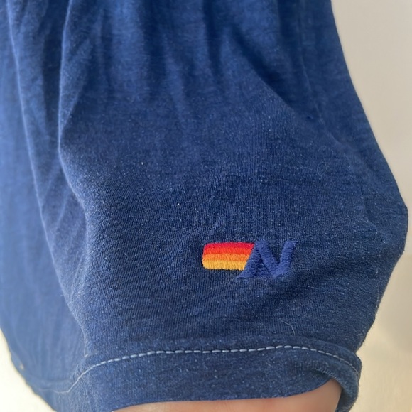 Aviator Nation super soft triblend tee lightning bolt navy rainbow - Picture 5 of 12